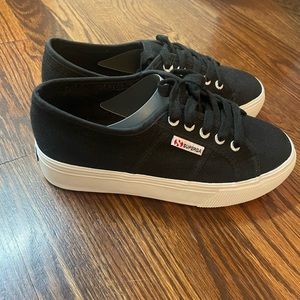 Superga black platform sneaker women’s size 38